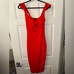 J Lux Label Orange Dress with tie front.